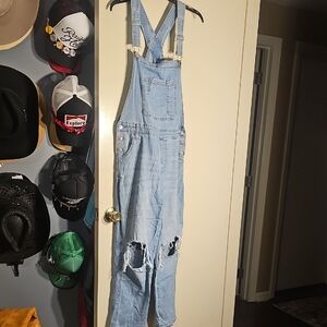 Celebrity Pink Light Blue Denim Overalls
